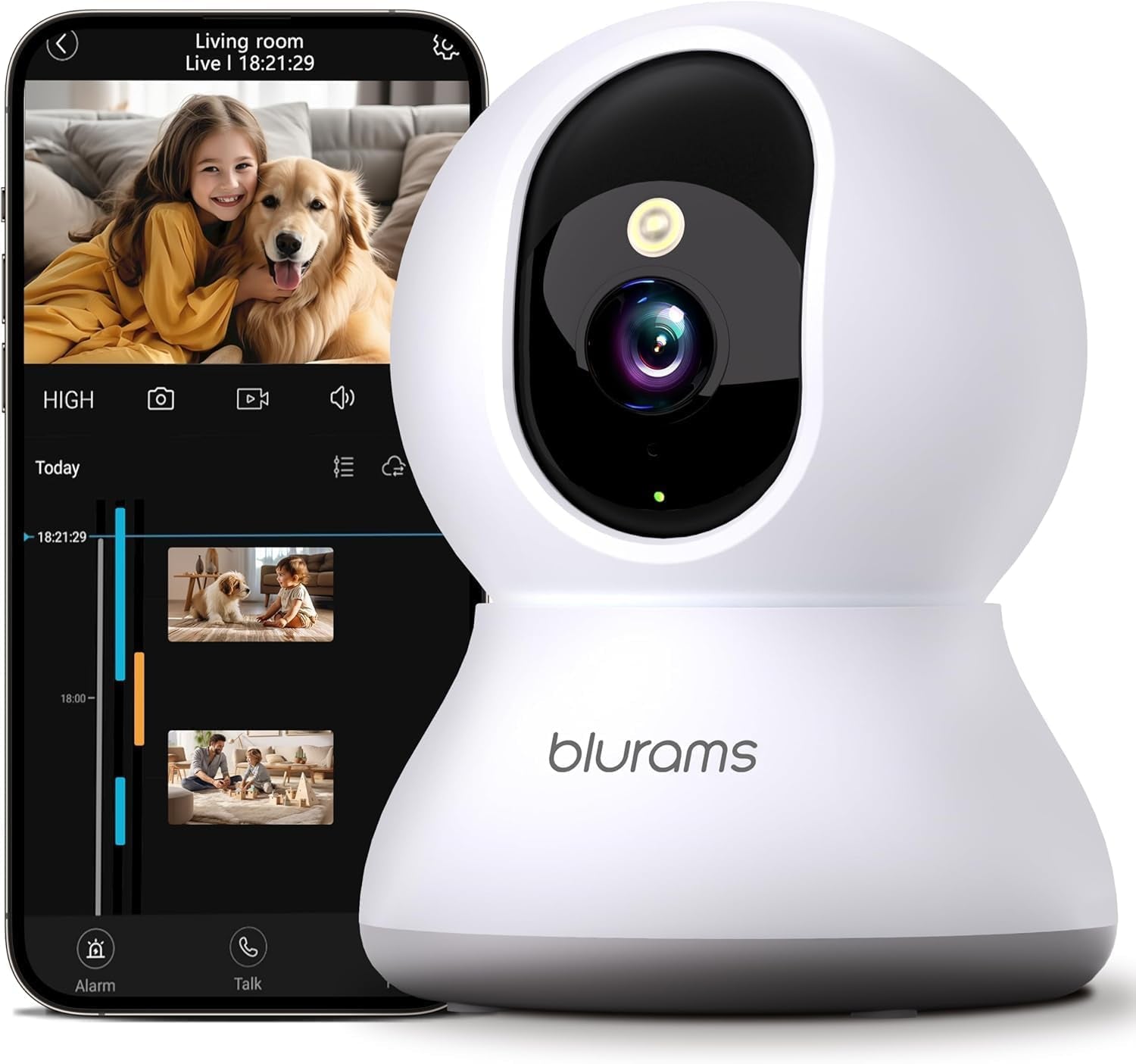 Blurams Pet Camera 2K, Indoor Cameras, Dog Camera, 360° Home Security Cameras, C
