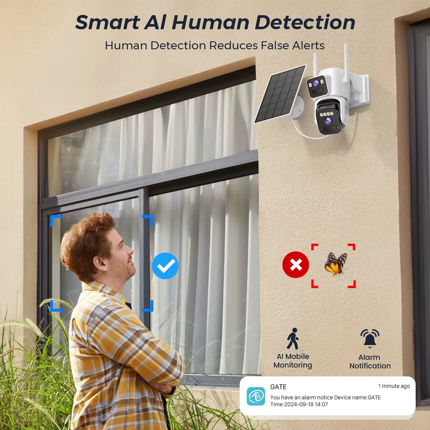 8MP Dual Lens Solar WIFI Security Cameras with Solar Panels Color Night Vision PIR Motion Detection Ourdoor IP Camera O-KAM App