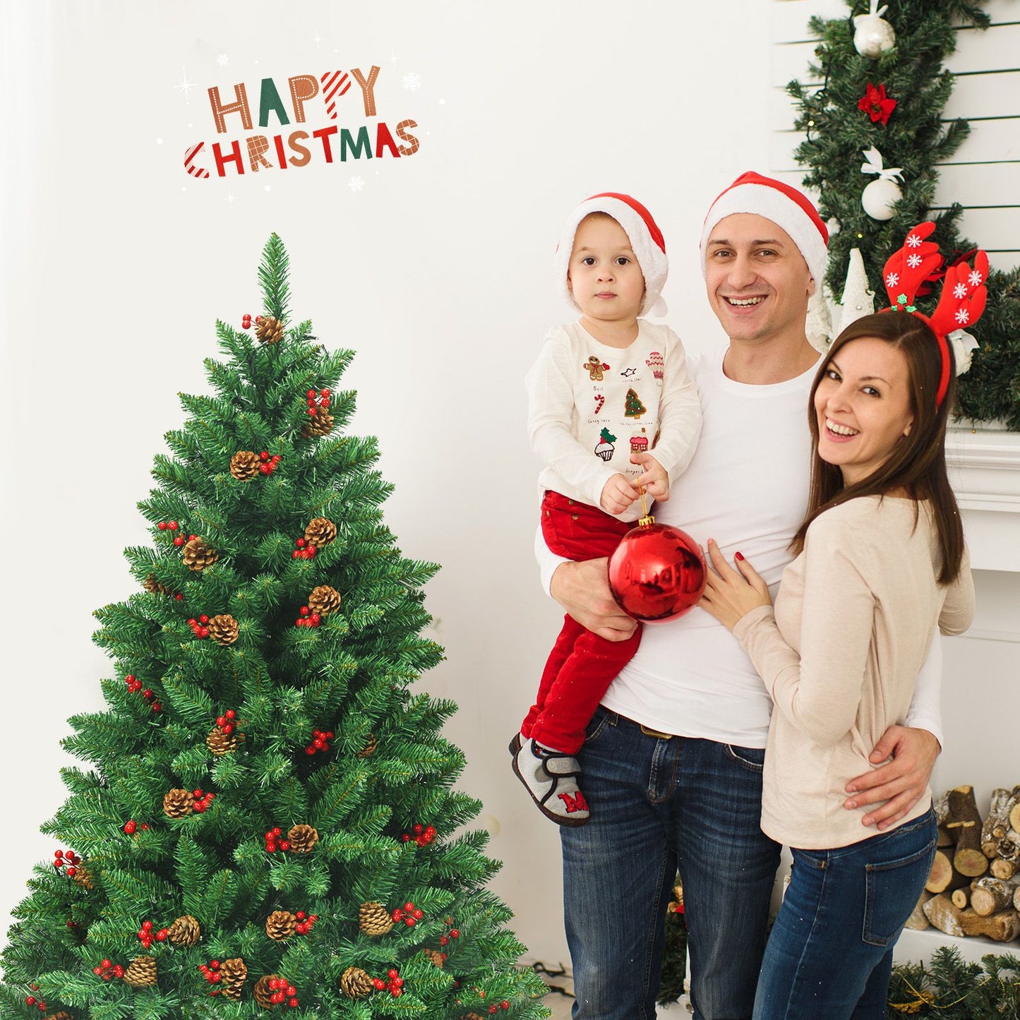 Artificial Christmas Tree 4.5FT Hinged Christmas Tree with 516 Branch Tips