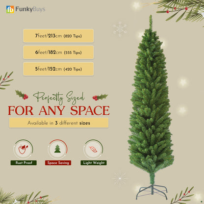 3FT-8FT Christmas Tree Pine Bushy Green Artificial Xmas Tree with Metal Stand UK