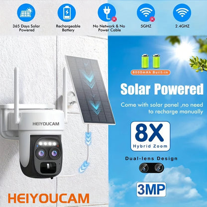Security Cameras Wireless Outdoor Solar,2K Battery Powered Outdoor Cameras, PIR Motion Detection,2-Way Talk, IP66 Waterproof