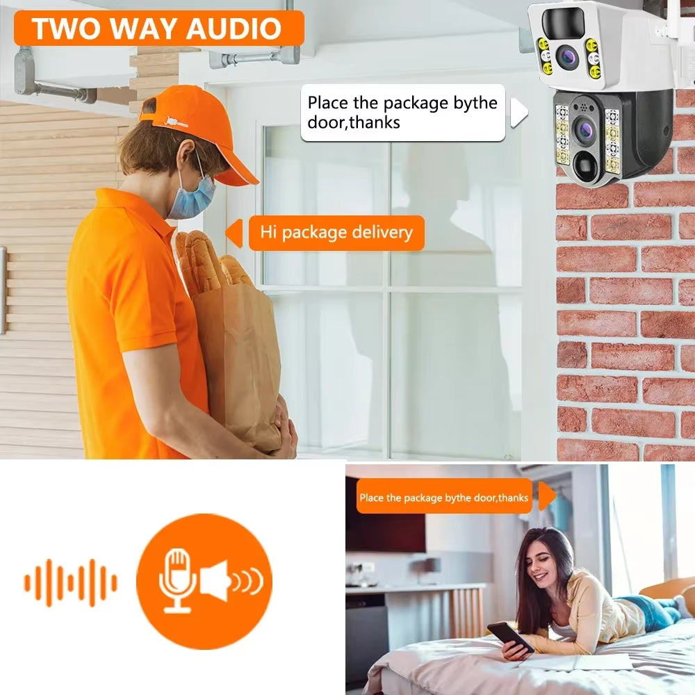 4G Solar Camera 4G SIM Card Wifi Dual Lens 8MP HD Night Vision IP CCTV Surveillance PTZ PIR Human Detection Alarm Waterproof