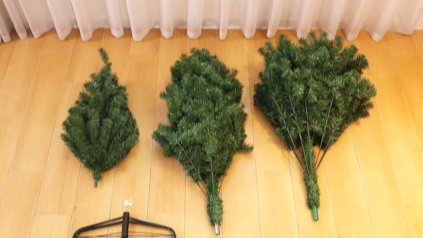 3FT-8FT Christmas Tree Pine Bushy Green Artificial Xmas Tree with Metal Stand UK