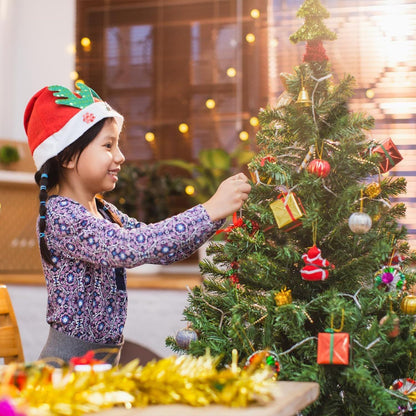 3FT-8FT Christmas Tree Pine Bushy Green Artificial Xmas Tree with Metal Stand UK