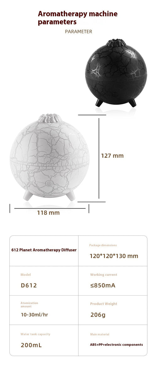 Creative Planet Colorful Atmosphere Lamp USB Humidifier 200ML Water
