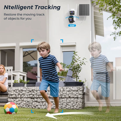 8MP Dual Lens Solar WIFI Security Cameras with Solar Panels Color Night Vision PIR Motion Detection Ourdoor IP Camera O-KAM App