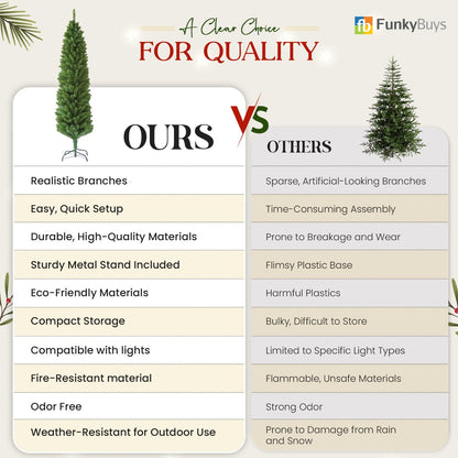 3FT-8FT Christmas Tree Pine Bushy Green Artificial Xmas Tree with Metal Stand UK