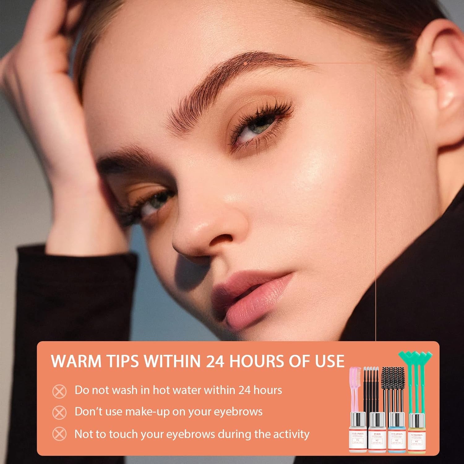 Eyebrow Lamination Kit,Professional Brow Lift Kit Premium Eyebrow Lift Kit Trendy Fuller Brow Look Semi-Permanent Tinting Make Brow Lifted Suitable Result Lasts 6 Weeks for Home Salon Makeup Use