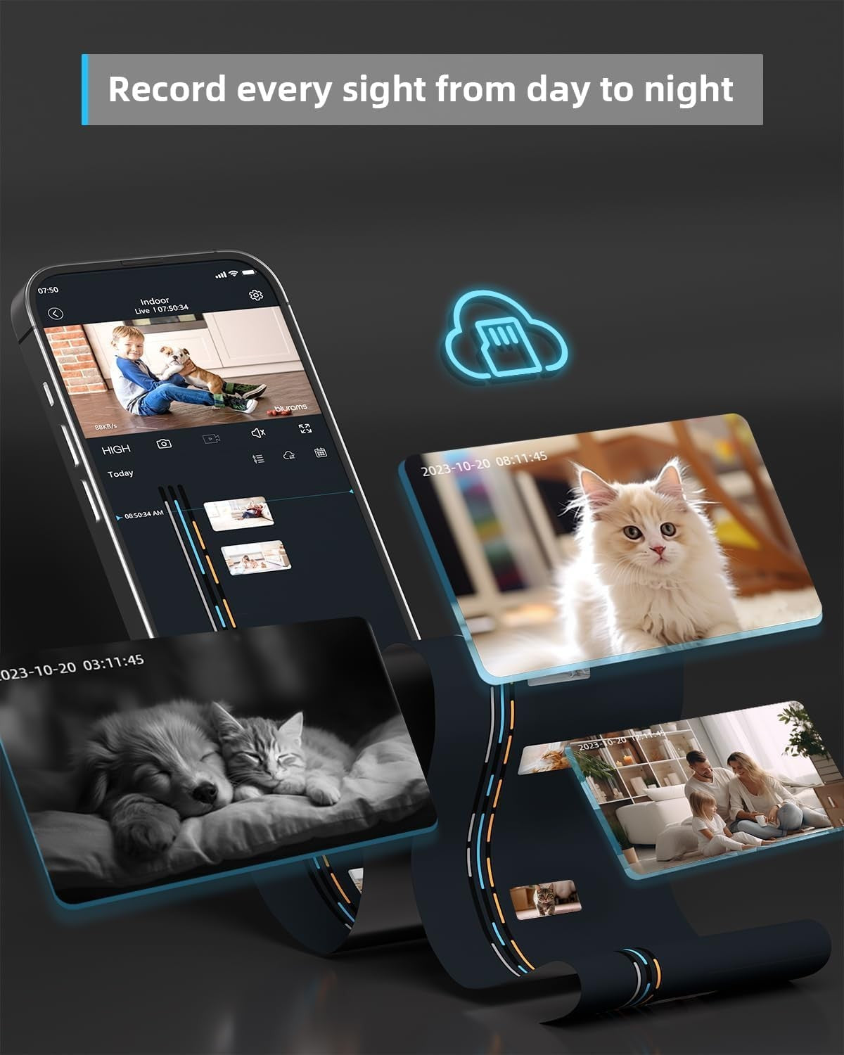 Blurams Pet Camera 2K, Indoor Cameras, Dog Camera, 360° Home Security Cameras, C