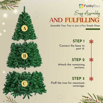 3FT-8FT Christmas Tree Pine Bushy Green Artificial Xmas Tree with Metal Stand UK