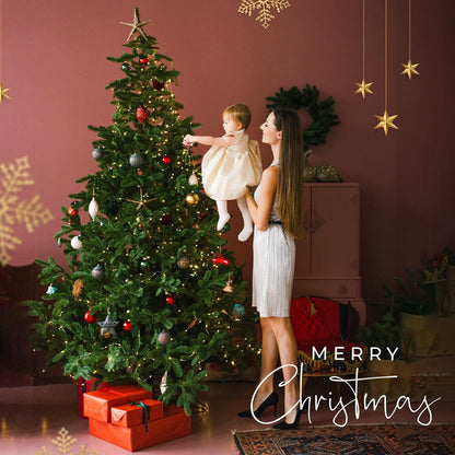 3FT-8FT Christmas Tree Pine Bushy Green Artificial Xmas Tree with Metal Stand UK