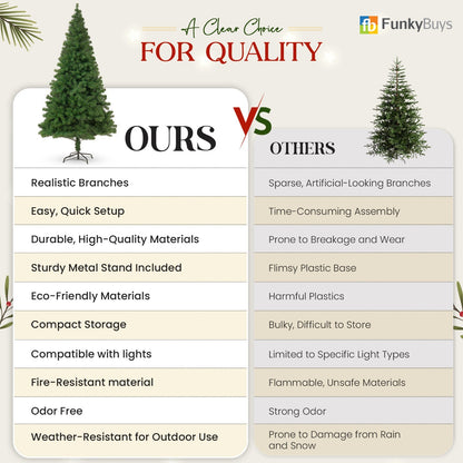 3FT-8FT Christmas Tree Pine Bushy Green Artificial Xmas Tree with Metal Stand UK