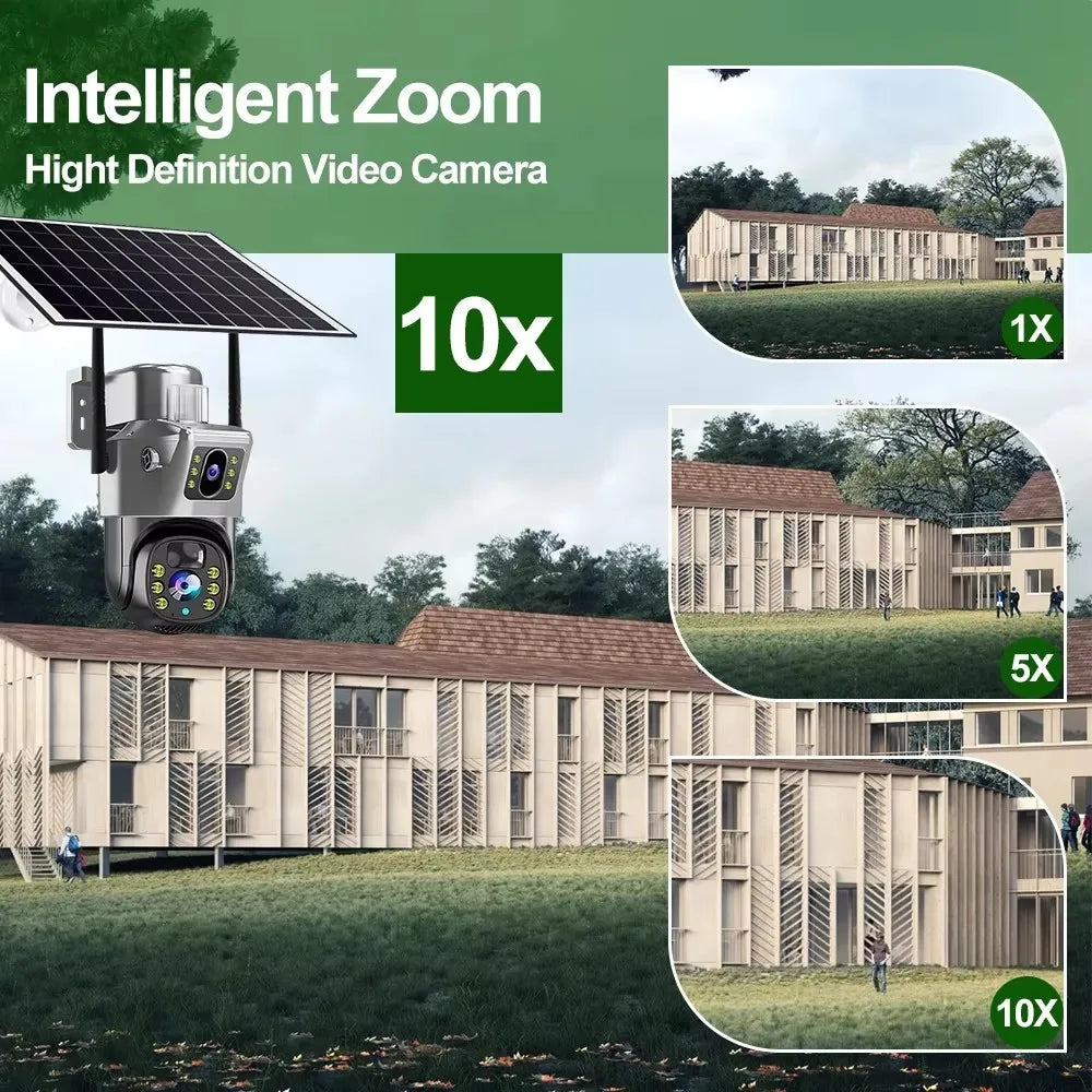 4G Solar Camera Outdoor Waterproof Wifi Security Cameras 4K 8MP HD Color Night Vision IP Wireless CCTV Surveillance PTZ Network