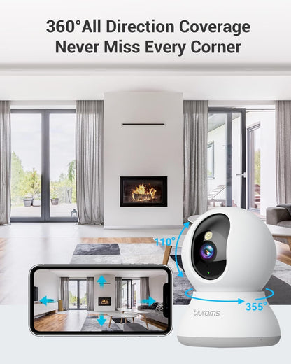 Blurams Pet Camera 2K, Indoor Cameras, Dog Camera, 360° Home Security Cameras, C