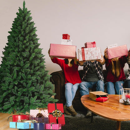 3FT-8FT Christmas Tree Pine Bushy Green Artificial Xmas Tree with Metal Stand UK