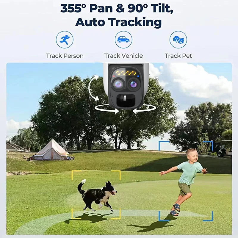 Security Cameras Wireless Outdoor Solar,2K Battery Powered Outdoor Cameras, PIR Motion Detection,2-Way Talk, IP66 Waterproof