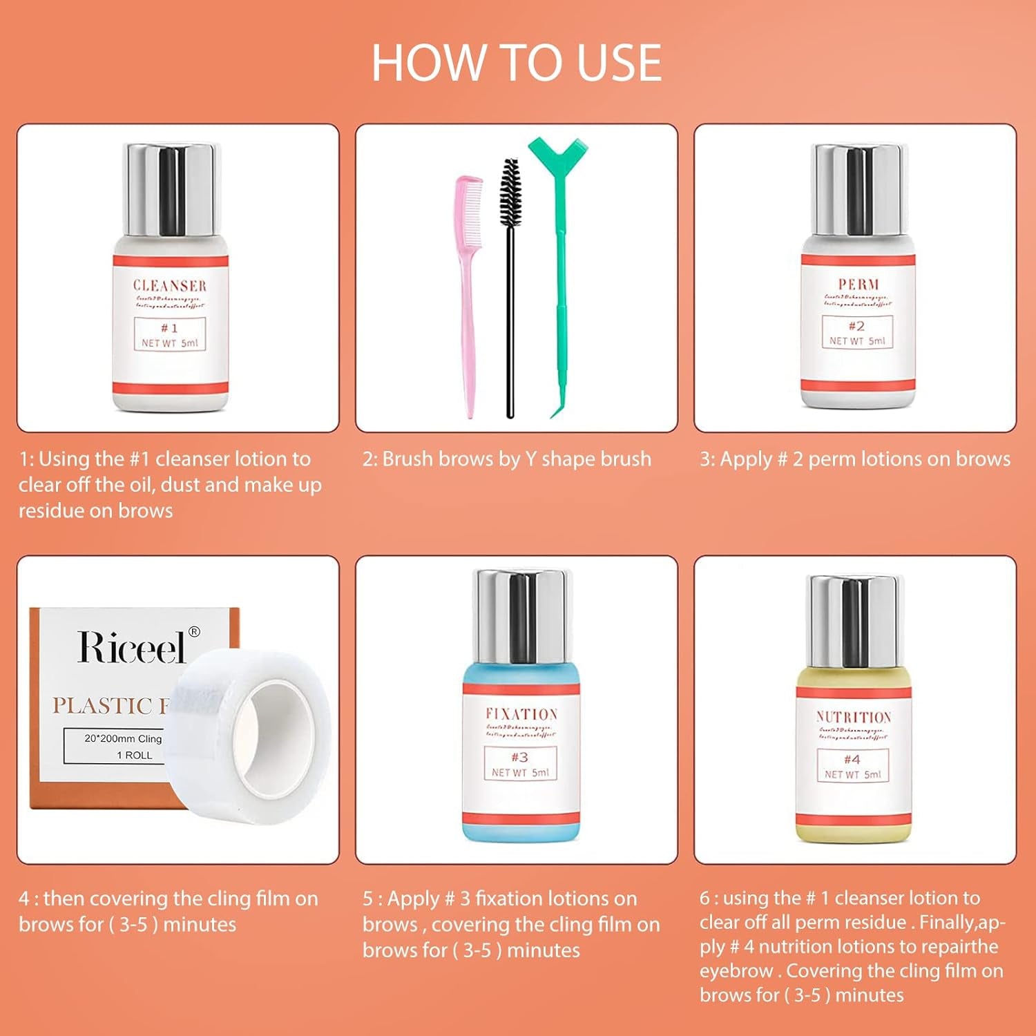 Eyebrow Lamination Kit,Professional Brow Lift Kit Premium Eyebrow Lift Kit Trendy Fuller Brow Look Semi-Permanent Tinting Make Brow Lifted Suitable Result Lasts 6 Weeks for Home Salon Makeup Use