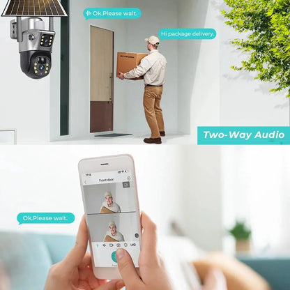 4G Solar Camera Outdoor Waterproof Wifi Security Cameras 4K 8MP HD Color Night Vision IP Wireless CCTV Surveillance PTZ Network