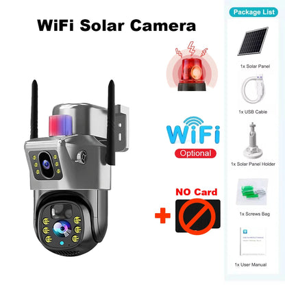 4G Solar Camera Outdoor Waterproof Wifi Security Cameras 4K 8MP HD Color Night Vision IP Wireless CCTV Surveillance PTZ Network