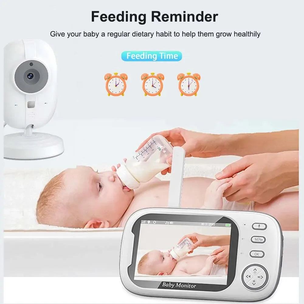 3.5'' Video Baby Monitor 2.4G Mother Kid 2 Way Audio Talk Night Vision Security Cameras Video Surveillance Cam with Temperature