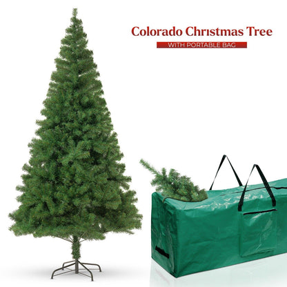 3FT-8FT Christmas Tree Pine Bushy Green Artificial Xmas Tree with Metal Stand UK